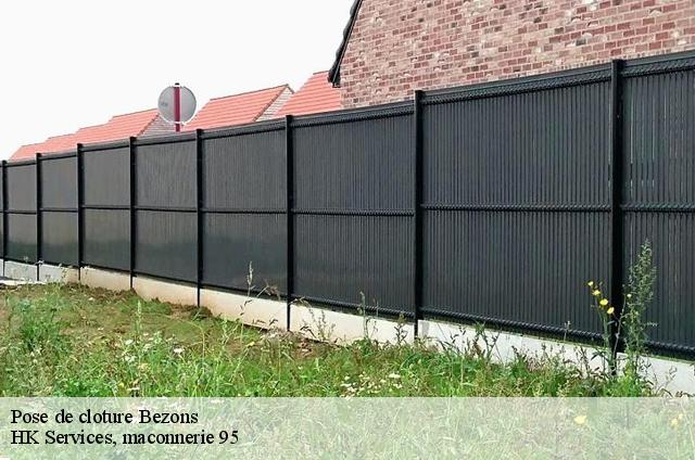 Pose de cloture bezons-95870 HK Services, maconnerie 95