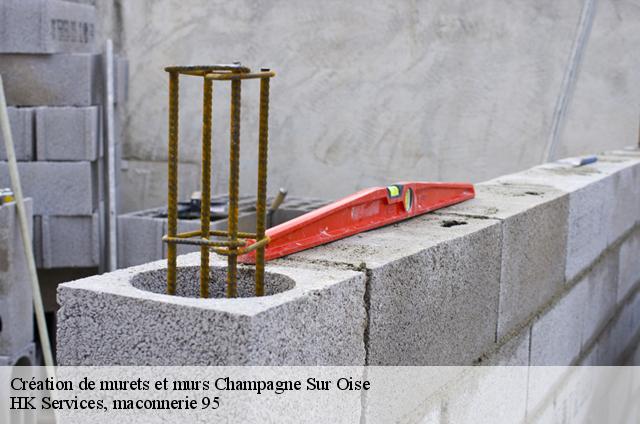Création de murets et murs  champagne-sur-oise-95660 HK Services, maconnerie 95